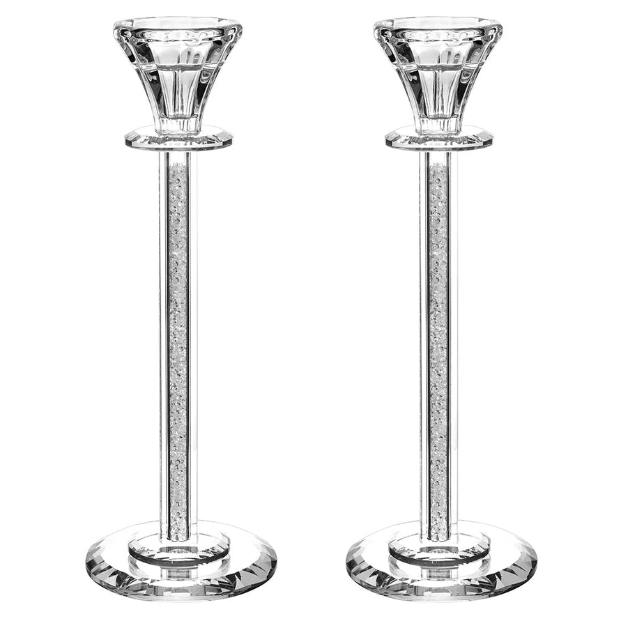 Crystal Candlesticks with Mirrored Base