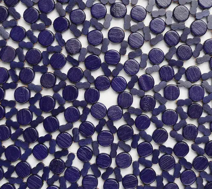 Kim Seybert Navy Blue Round Bamboo Placemat - Set of 4 image 3