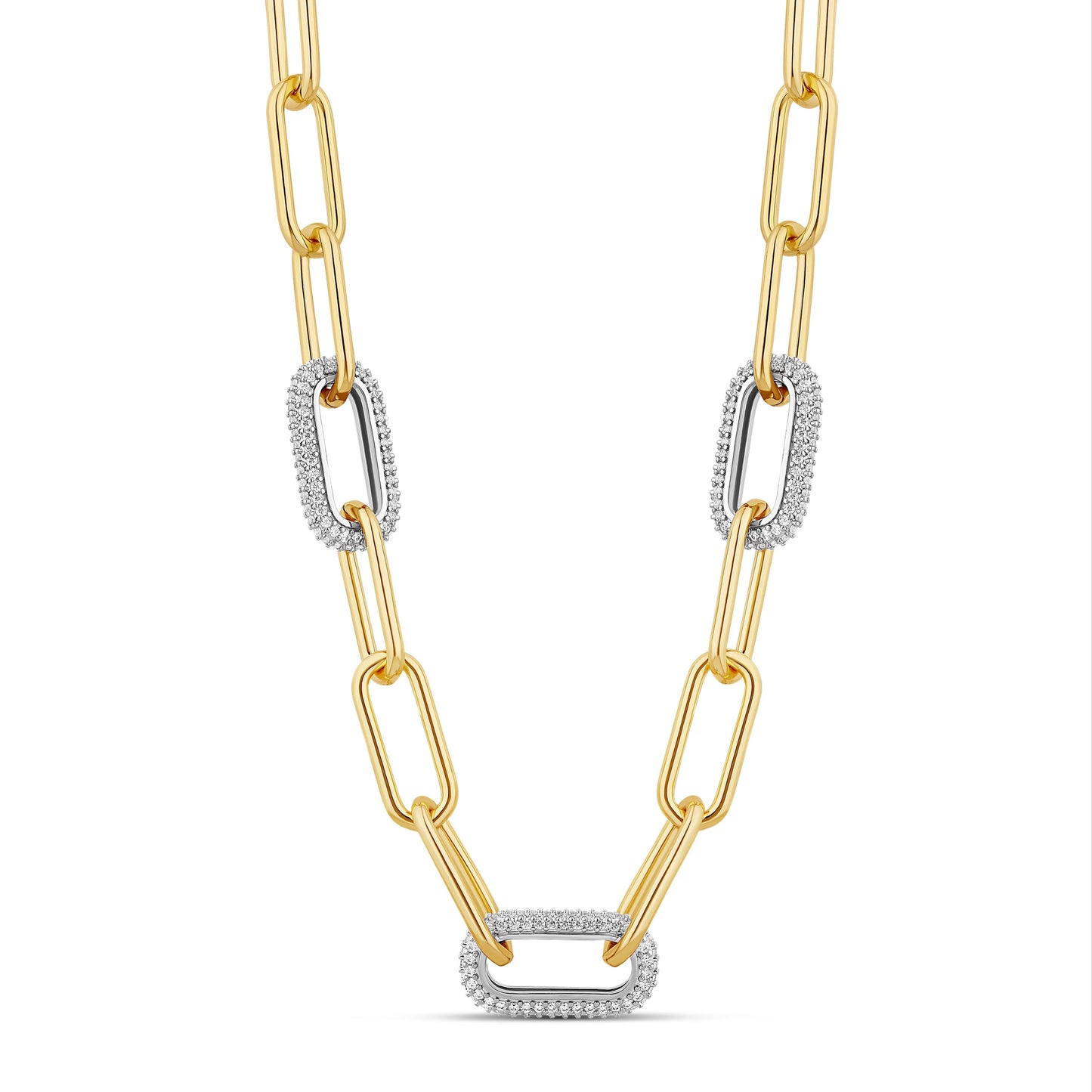 Pavé Link Paperclip Necklace