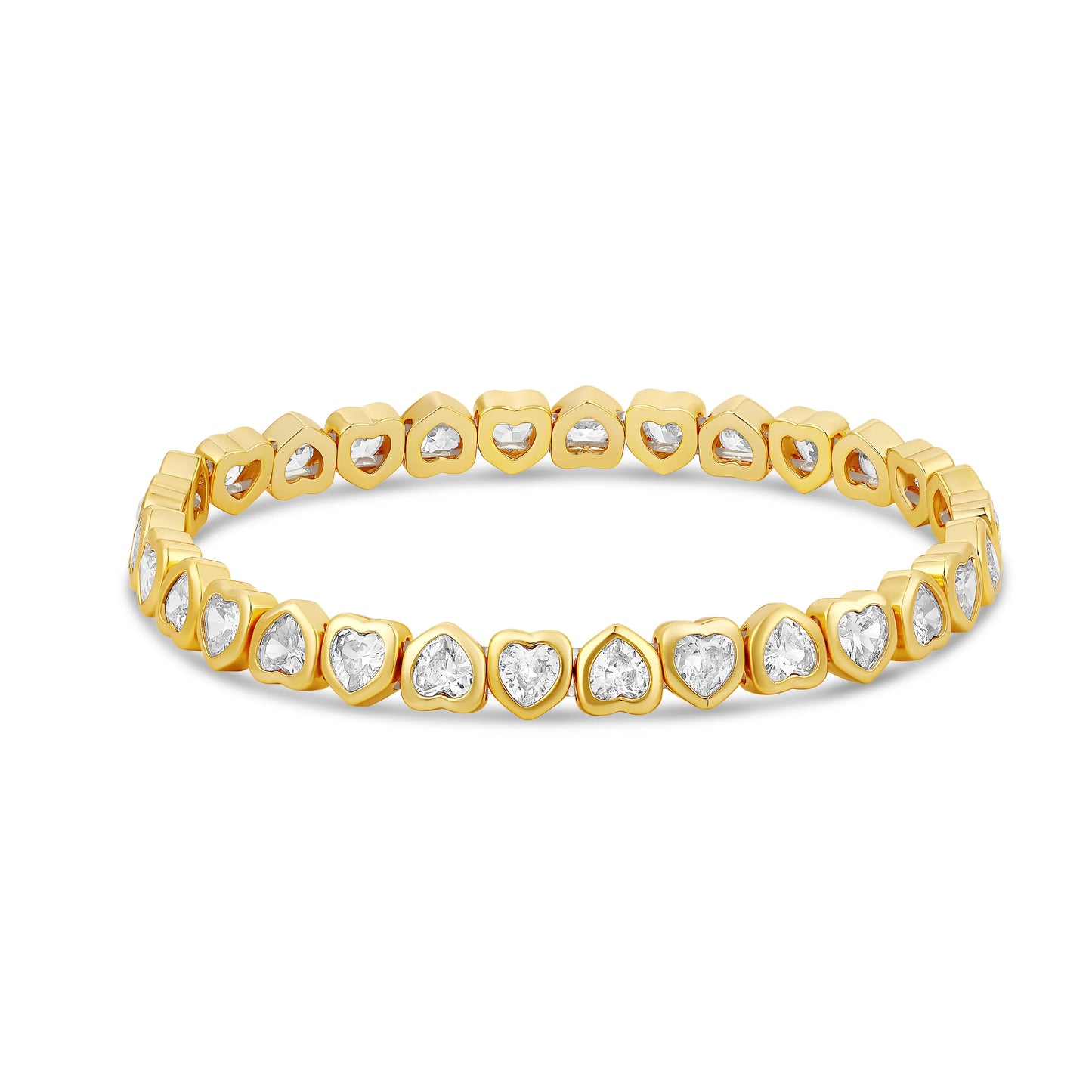 Mini Stretchy Bezel Heart Bracelet