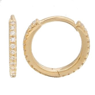 14K Diamond Huggie Earrings image 0