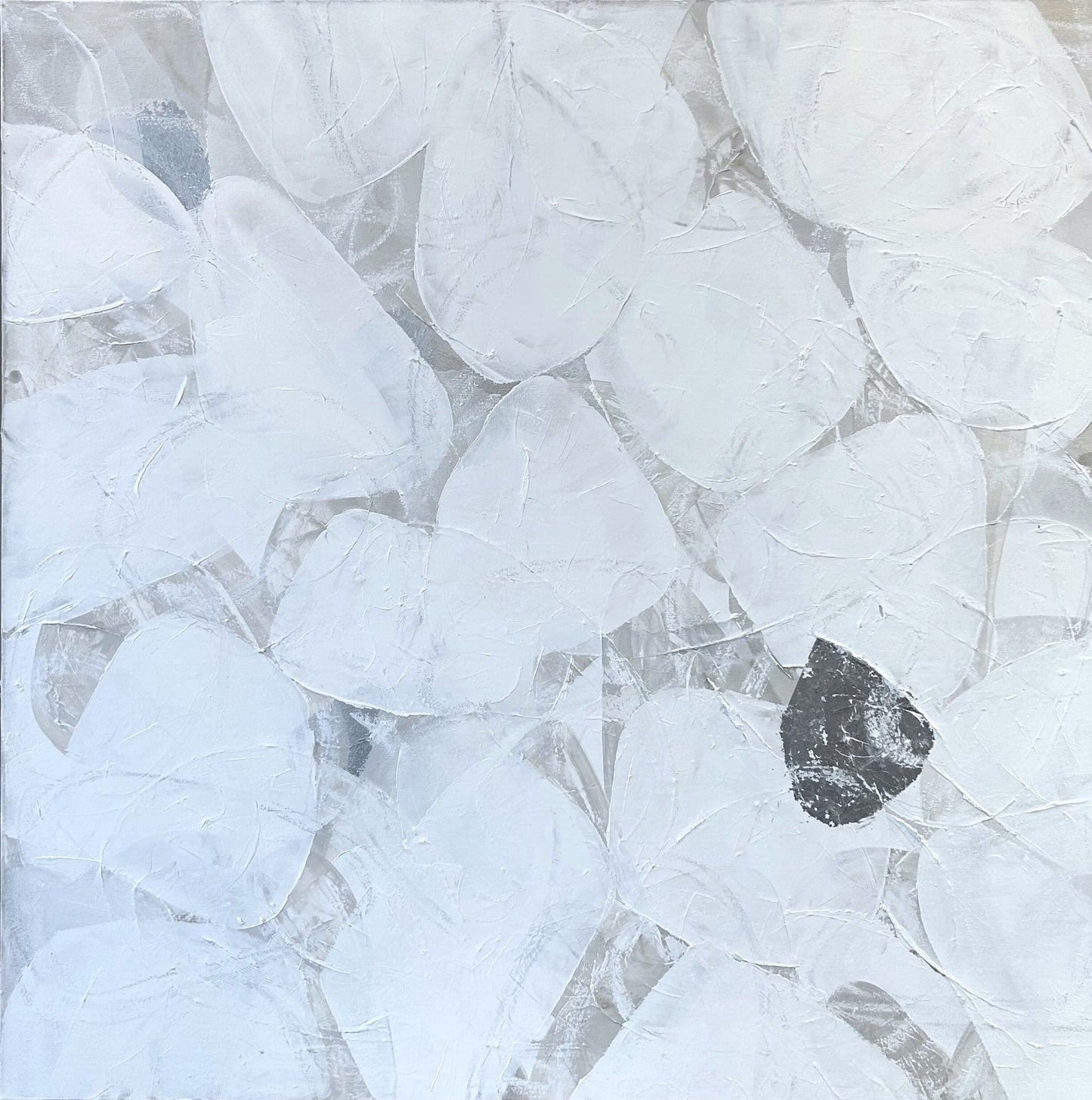 White Silver Framed Canvas image 0