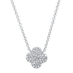 14K Diamond Clover Necklace image 0