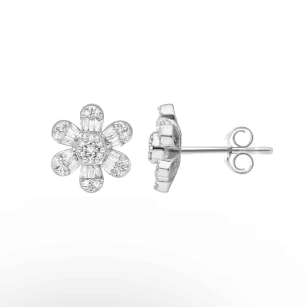 Diamond Flower Earrings image 0