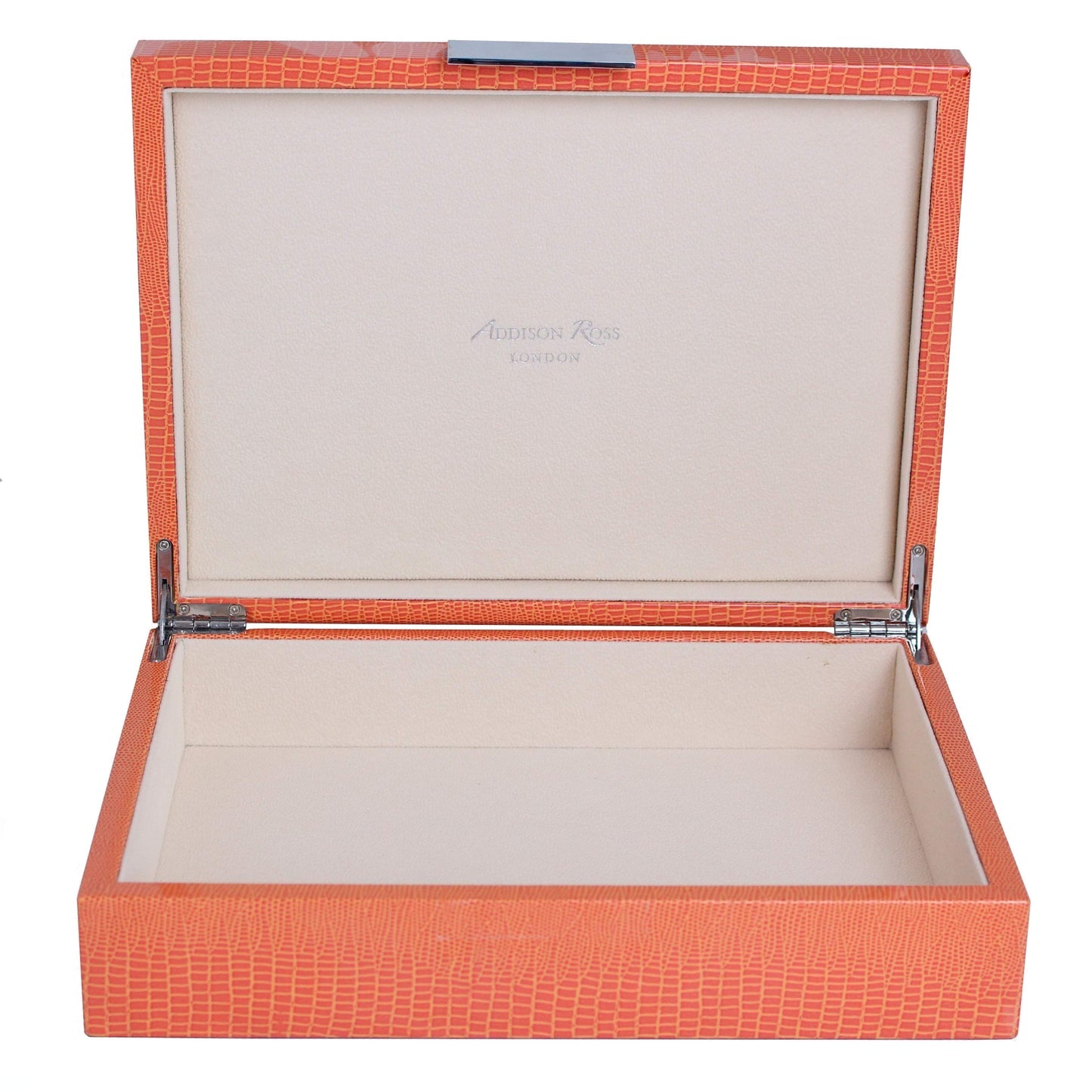 Large Orange Croc Box with Silver image 1