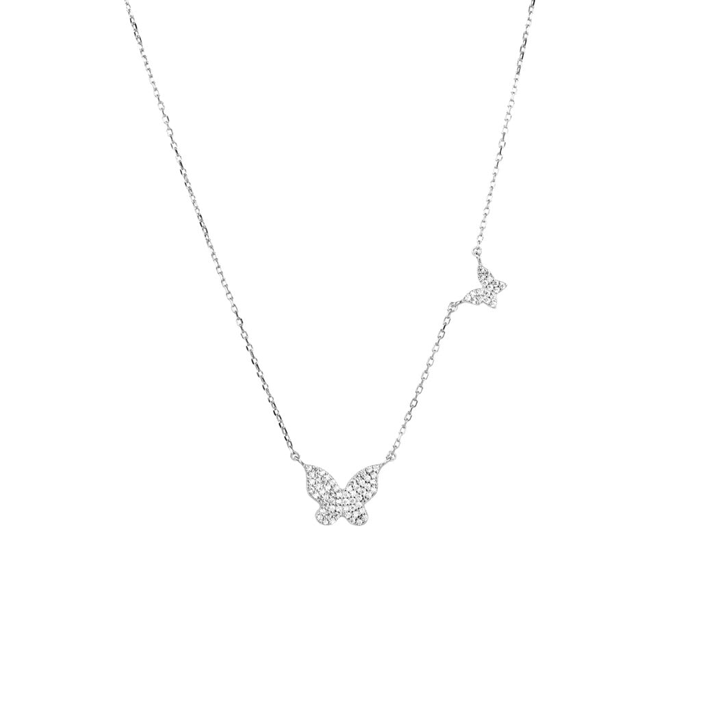 Sterling Double Butterfly Necklace - Silver image 0