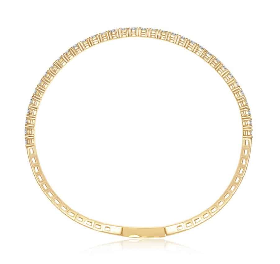 14K White Gold Diamond Flex Bangle image 1