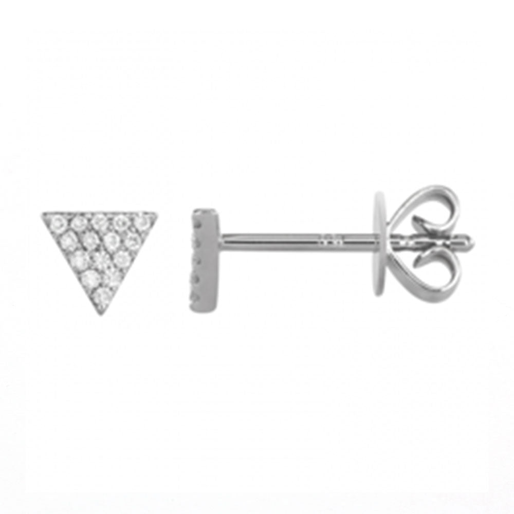 14K Diamond Triangle Stud Earrings image 0