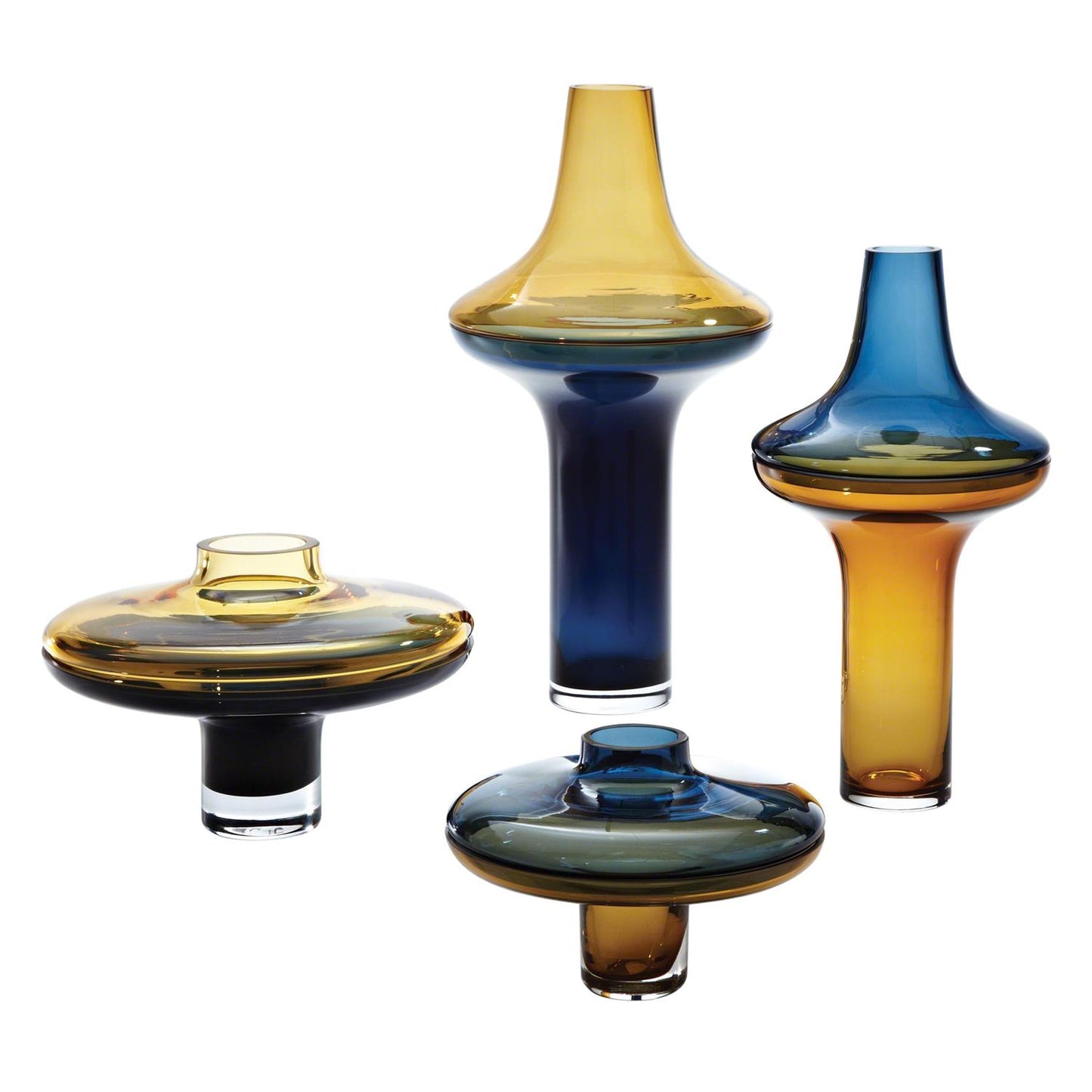 Low Amber Over Cobalt Vase | Large image 2