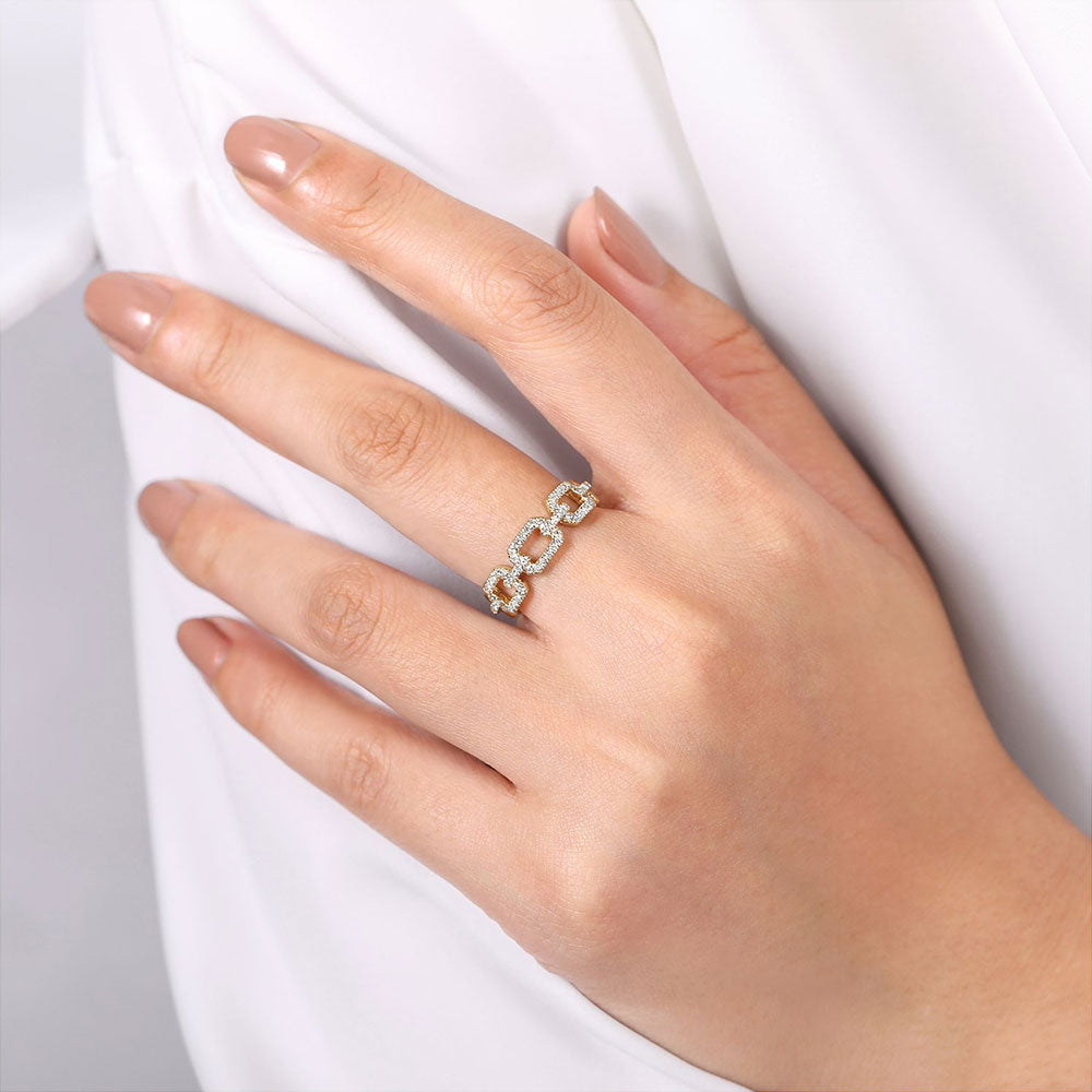 14K Diamond Link Ring image 4
