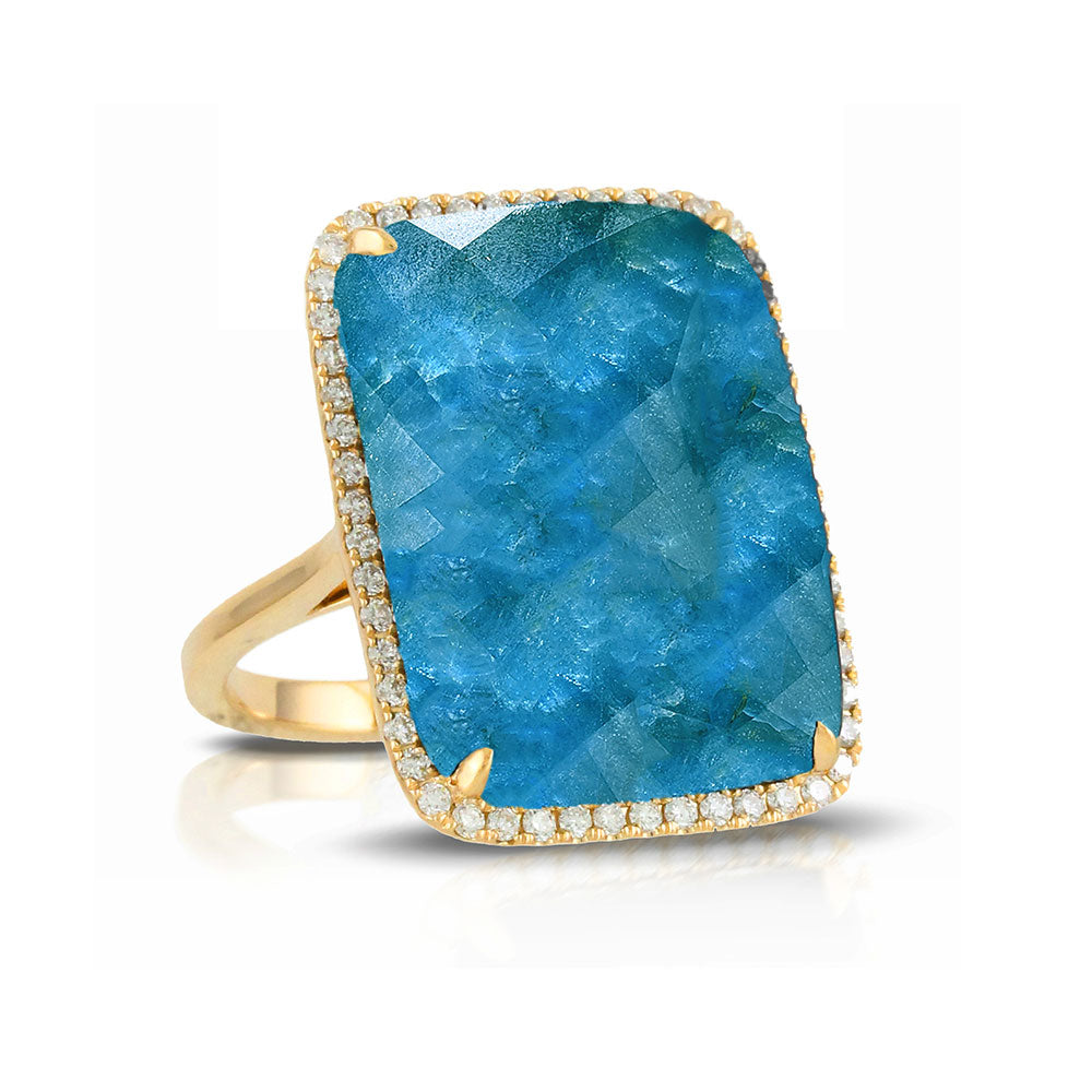 14K Blue Topaz Cocktail Ring image 0