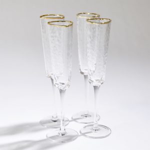 Gold Rimmed Champagne Flutes-set of 4 image 0