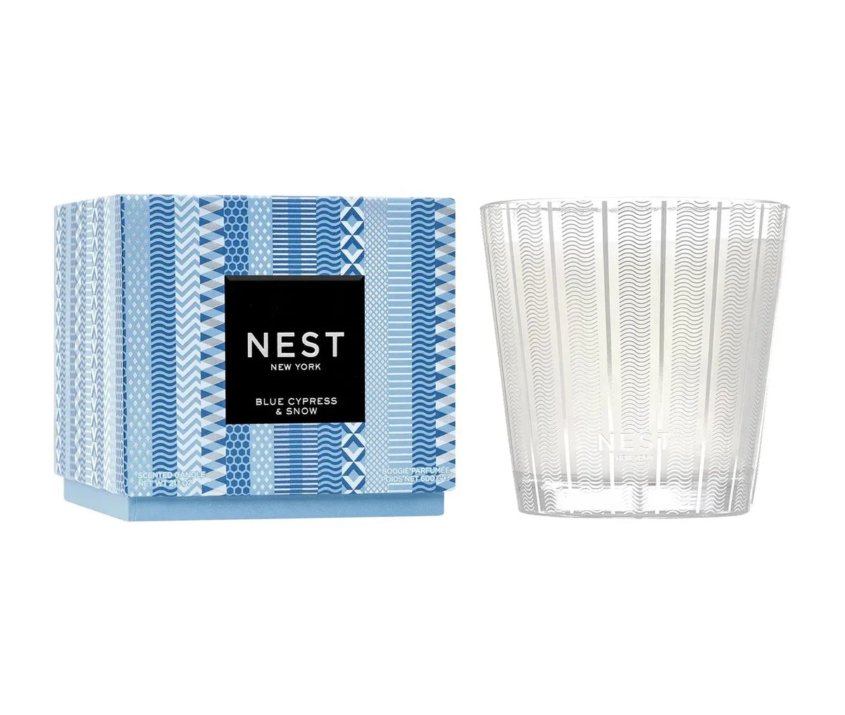 NEST New York Blue Cypress & Snow 3-Wick Candle