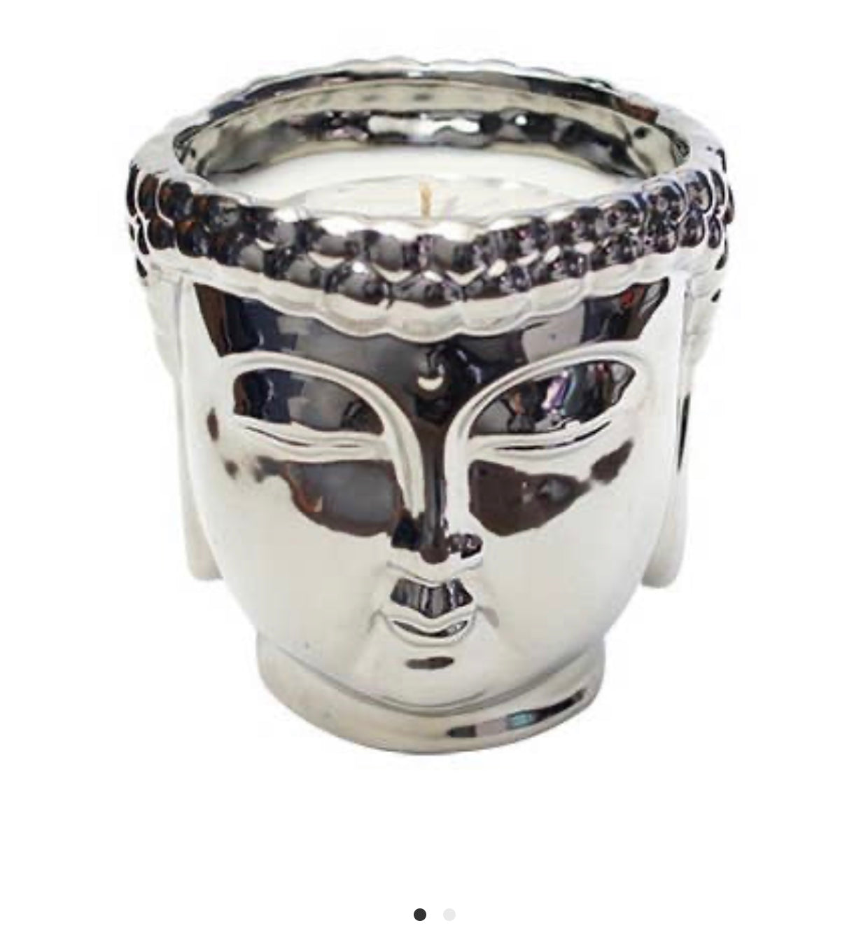Buddha Head Candle - Silver image