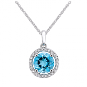 14k White Gold Gemstone Necklace image 0