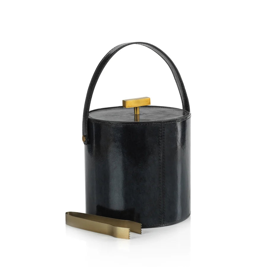 Savoy Blue Leather Ice Bucket