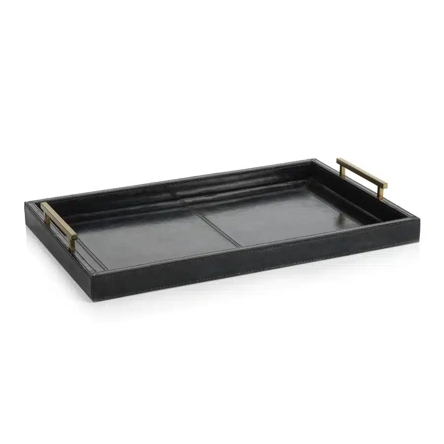 Savoy Blue Leather Bar Tray image 0
