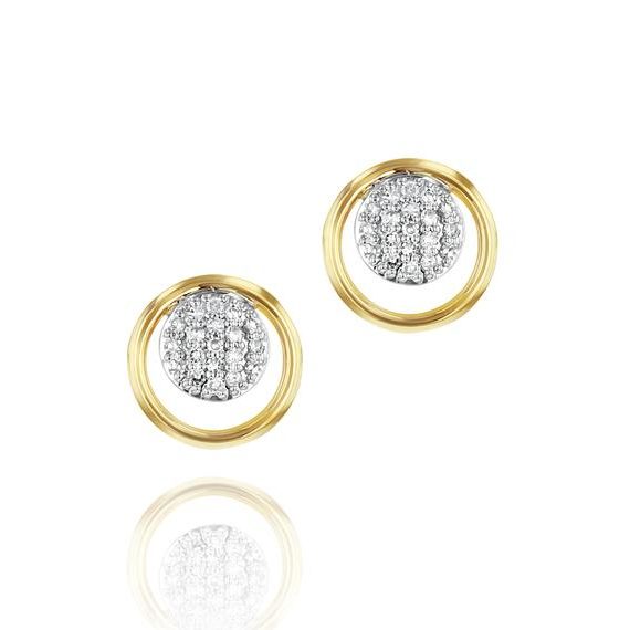 14K Diamond Micro Loop Earrings image 0