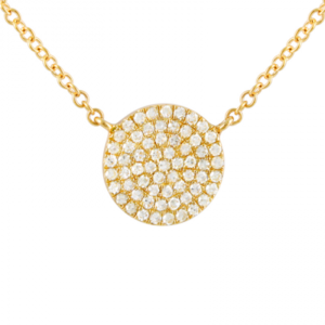 14k Yellow Gold Diamond Circle Necklace image 0