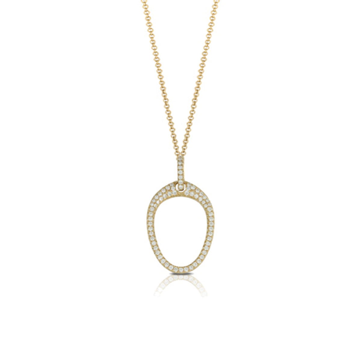 18K Yellow Gold Pave Diamond Pendant image 0