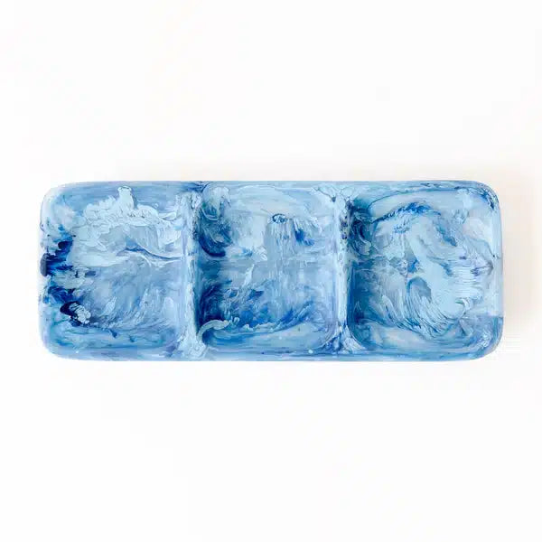 Nashi Home 3 Compartment Swirl Tray - Denim image