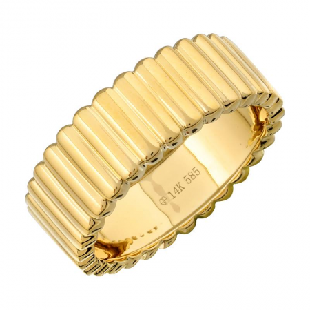 14k Yellow Gold Ridged Band image 0