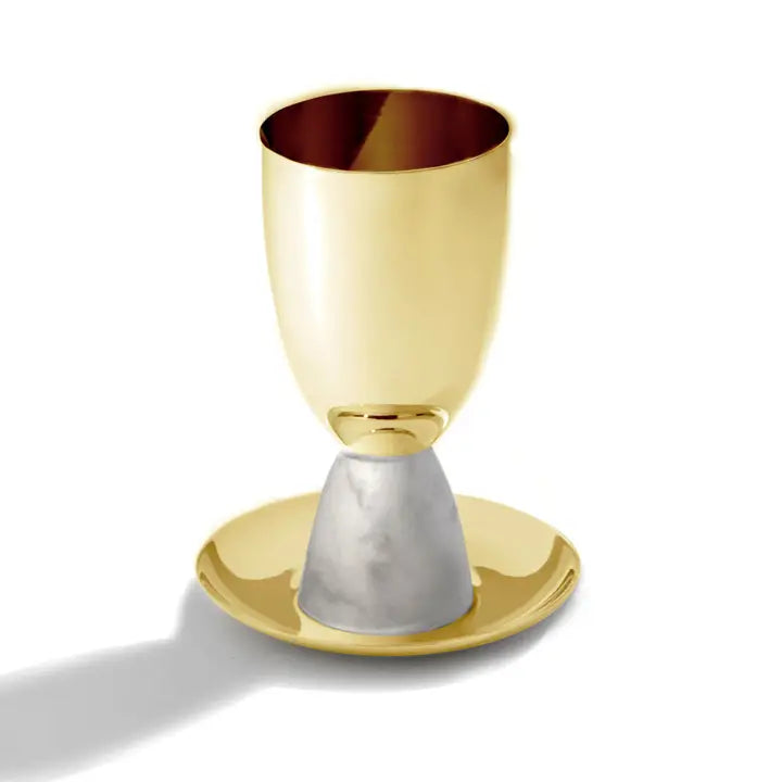 Coluna Kiddush Cup - Marble & Gold image