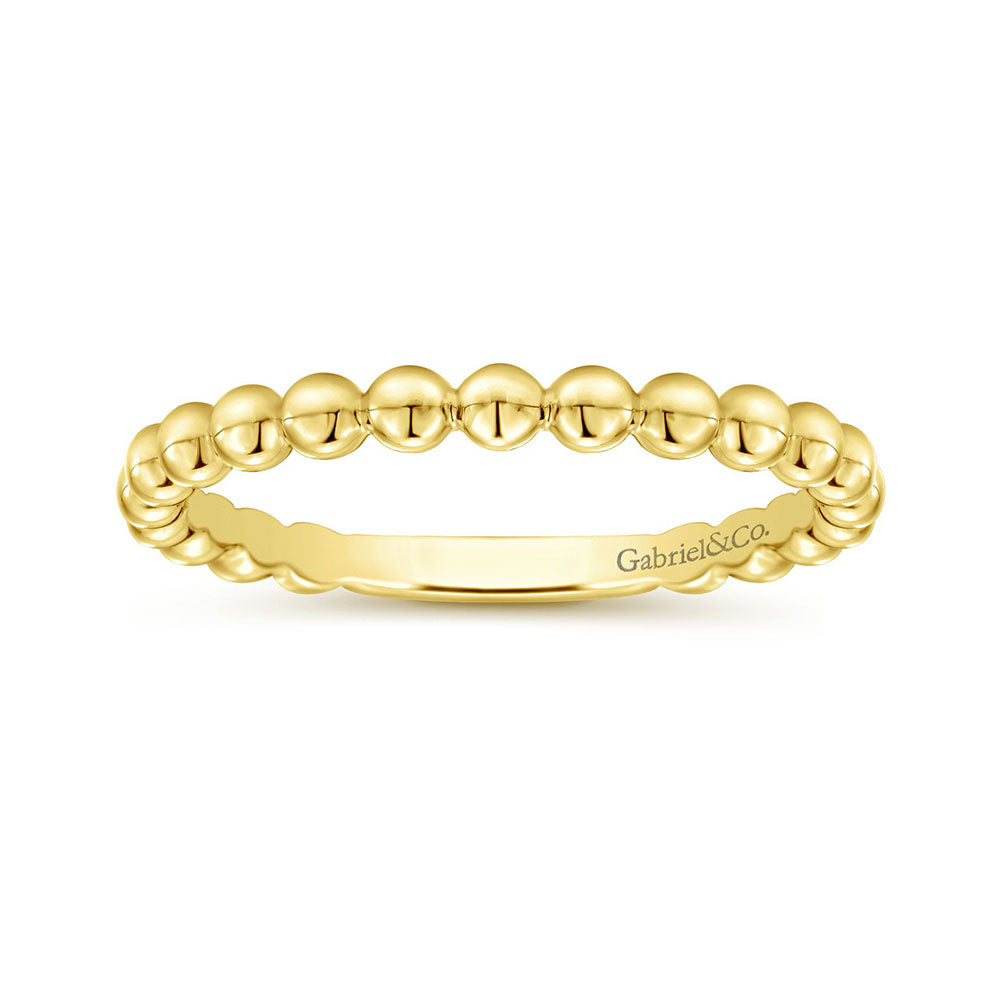 14K Yellow Gold Beaded Band image 3