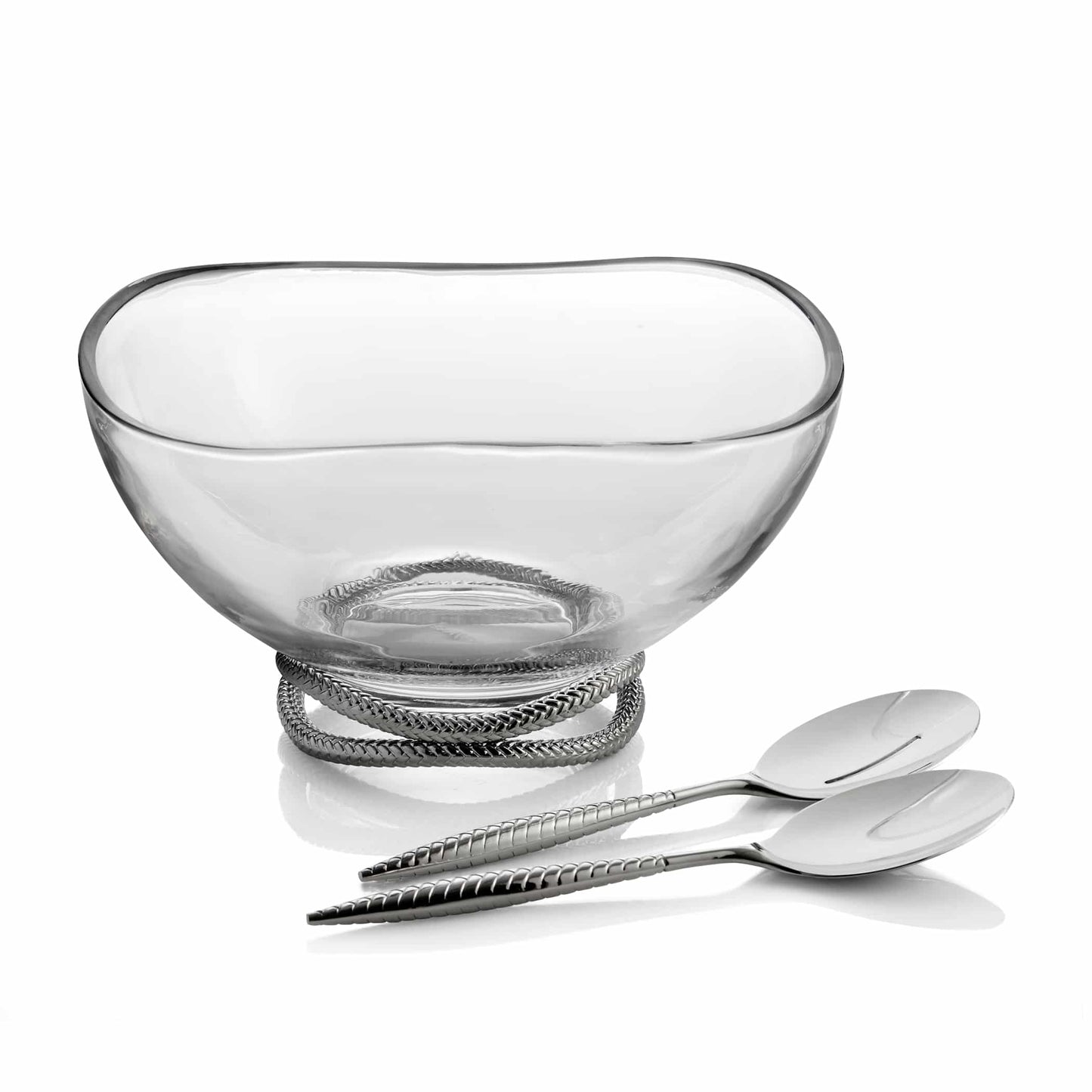 Nambe' Braid Salad Bowl w/ Servers image 0