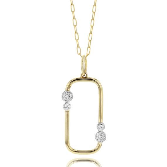 14K Diamond Box Link Necklace image 0