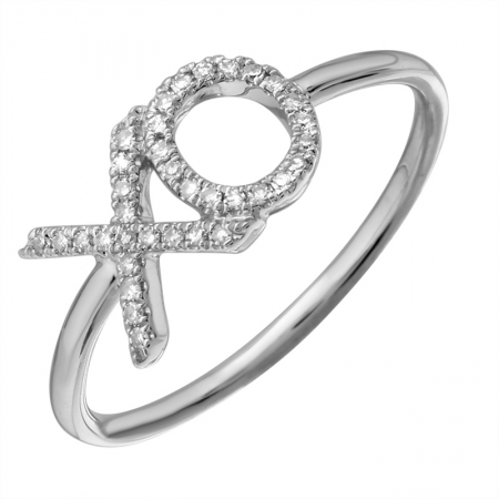 14K Diamond XO Ring image 0