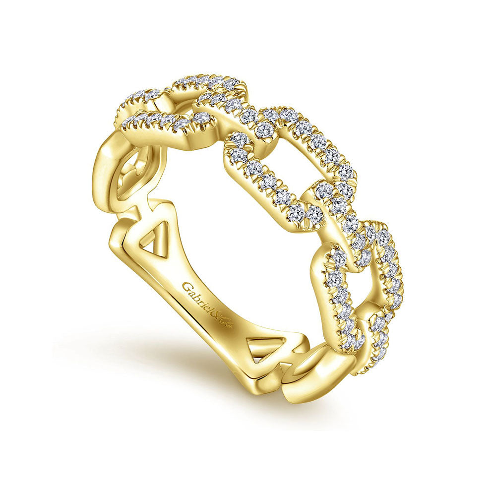 14K Diamond Link Ring image 2