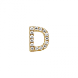 14k Yellow Gold Initial Diamond Stud Earrings / Sold As A Single image 0