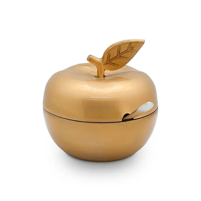 Apple Shaped Honey Dish - Gold image