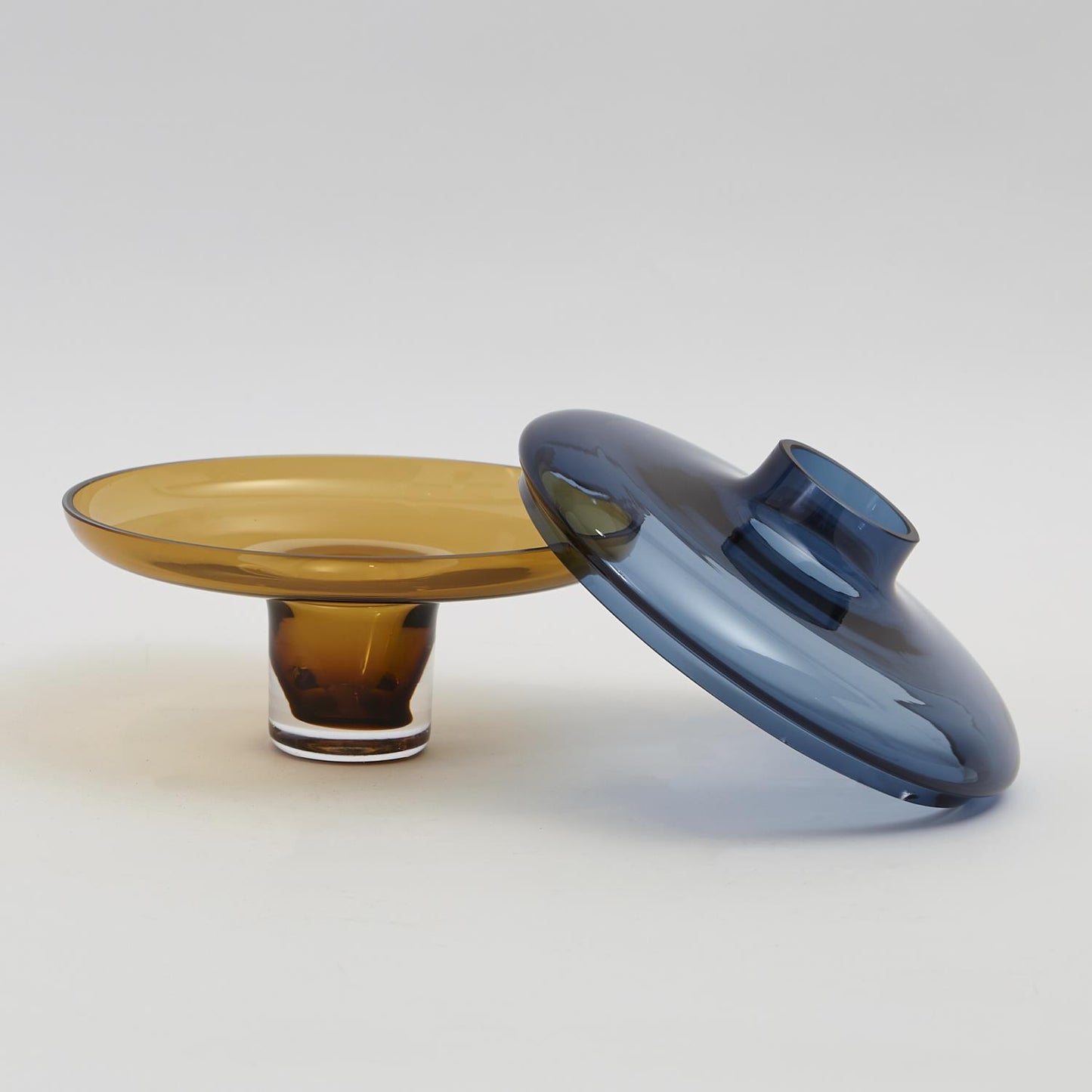 Cobalt Amber Glass Vase – 6" Small Artistic Accent image 1