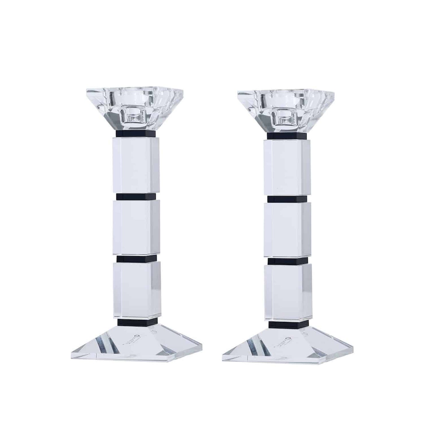 Crystal Square Design Candlesticks image 0