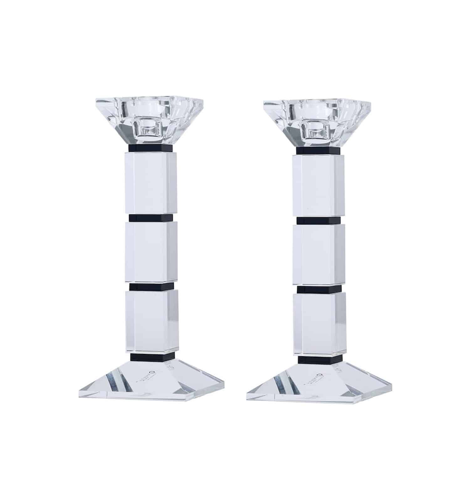 Crystal Square Design Candlesticks image 0