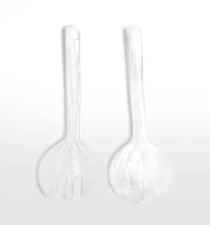Nashi Home XL Swirl Salad Servers - White image