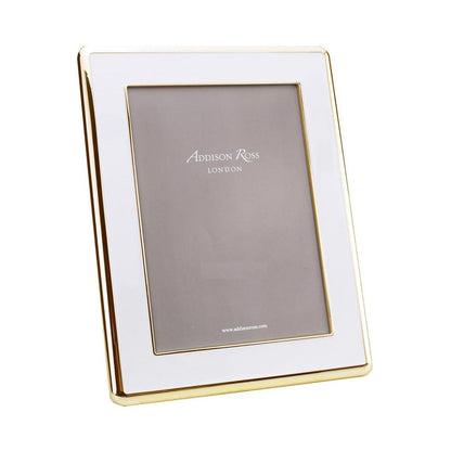 Addison Ross Curved Enamel Frame - 5x7, White/Gold image