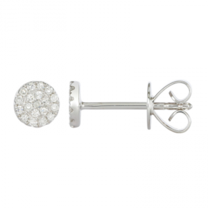 14k White Gold Circle Diamond Earrings image 0