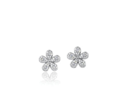 Diamond Flower Studs image 0
