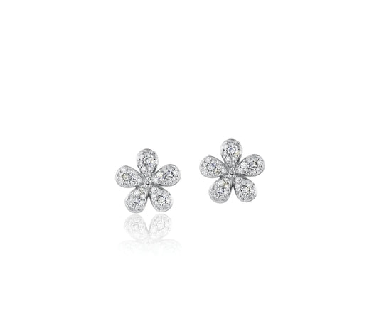 Diamond Flower Studs image 0