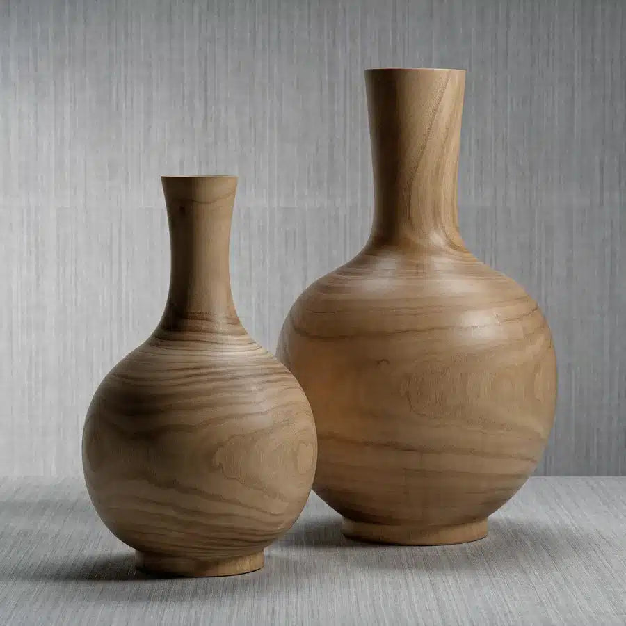 Artisanal Paulownia Wood Vase image 0
