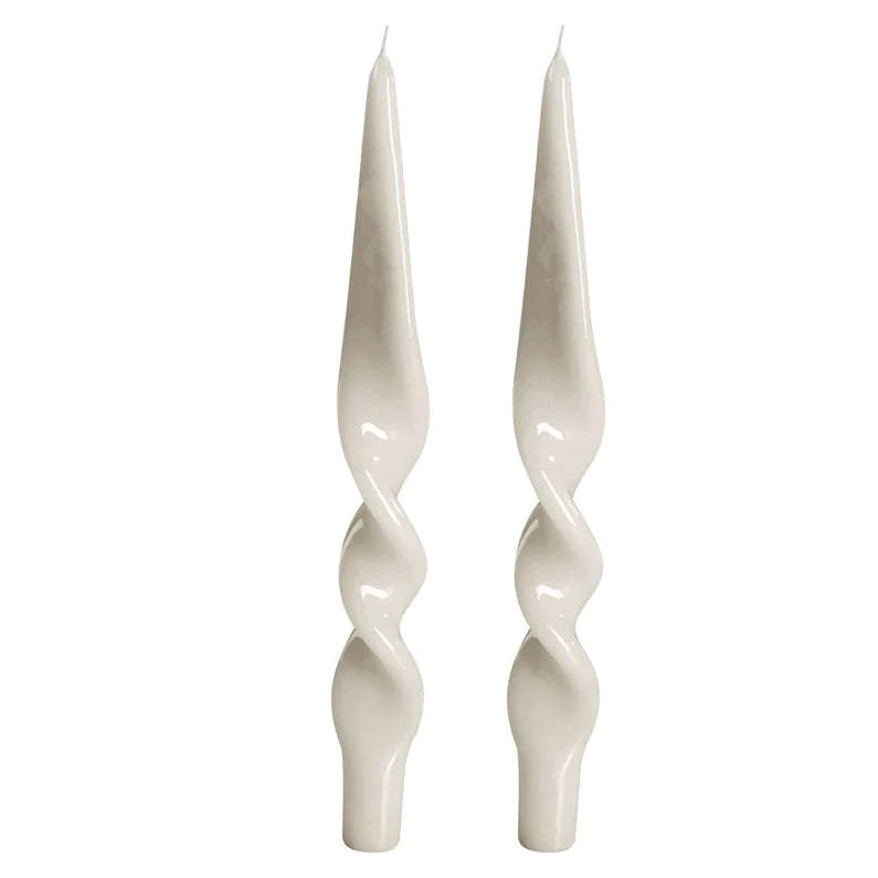 Twisted Candles - Set of 2 - White image