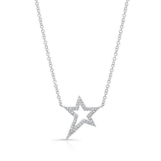 14K Pave Diamond Star Necklace image 0