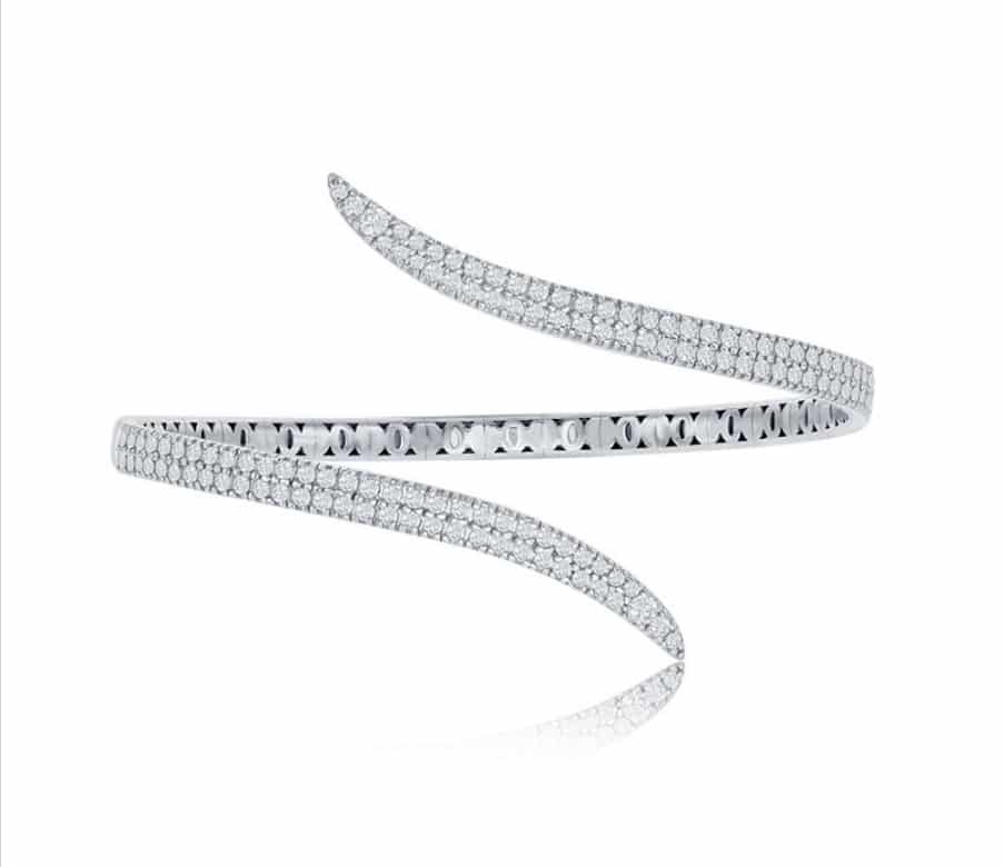 14K White Gold Diamond Flex Bangle image 0