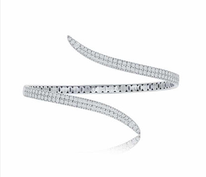 14K White Gold Diamond Flex Bangle image 0