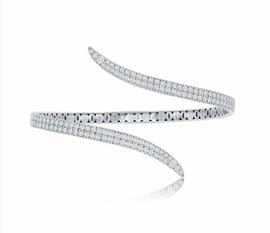 14K White Gold Diamond Flex Bangle image 0