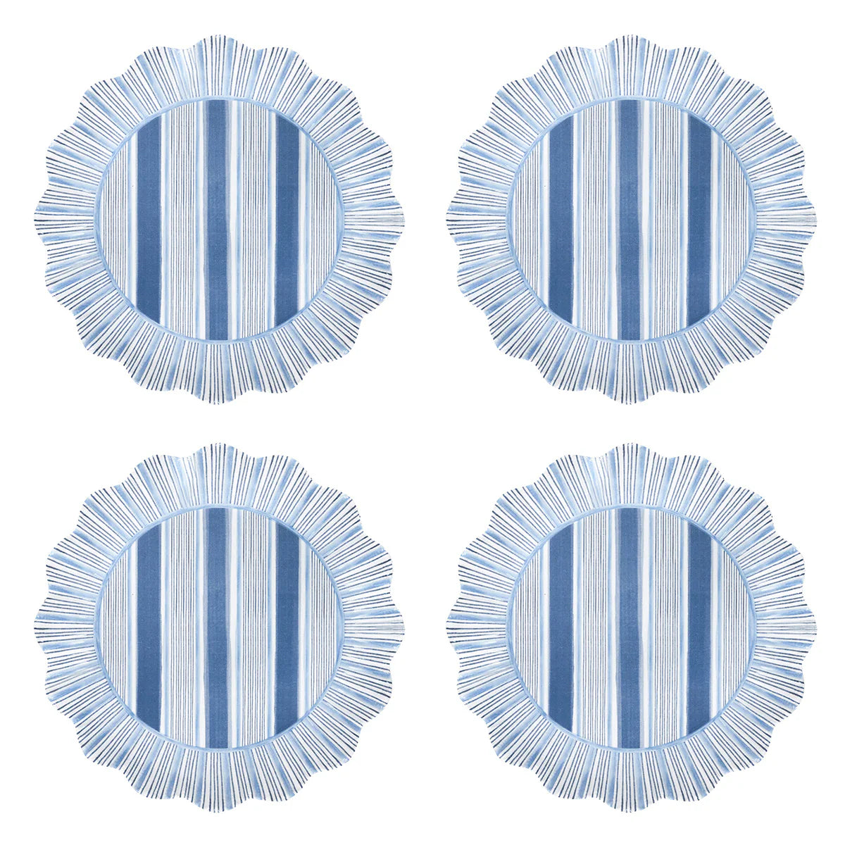 Cabana Stripe Melamine Plate Set of 4