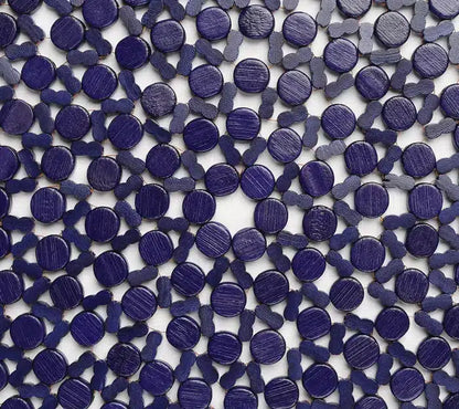 Kim Seybert Navy Blue Round Bamboo Placemat - Set of 4 image 3